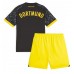 Günstige Borussia Dortmund Babykleidung Auswärts Fussballtrikot Kinder 2023-24 Kurzarm (+ kurze hosen)